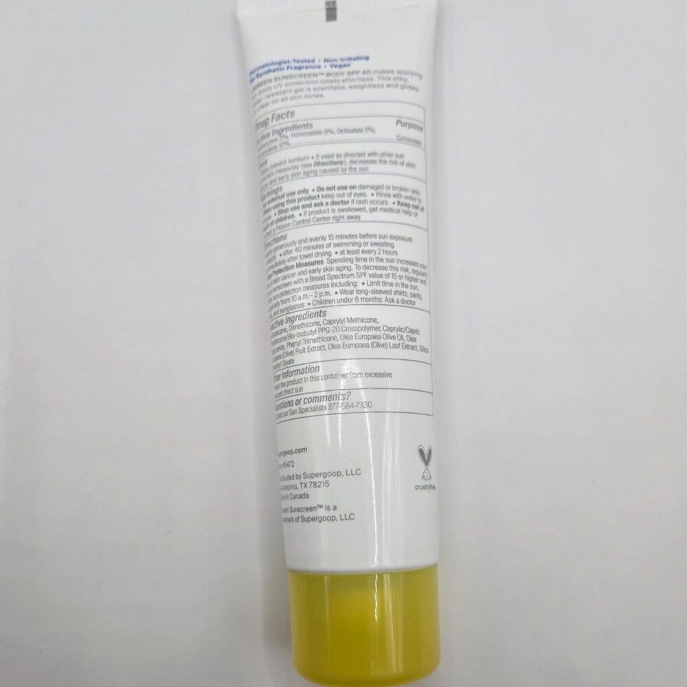 Supergoop! Unseen Sunscreen Body SPF 40 Broad Spectrum 3.4 fl oz / 100 mL Sealed - Picture 2 of 3